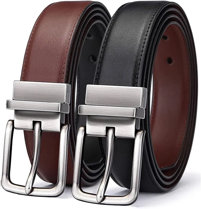 BULLIANT Men's Belt,Reversible Belt 1.25" For Gift Mens Casual Golf Dress pants shirts,One Reverse For 2 Sides