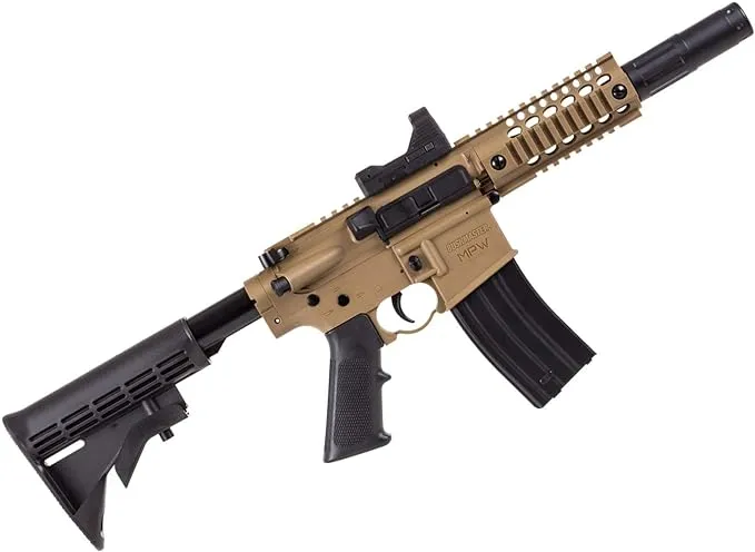 Crosman Bushmaster BMPWX Full Auto CO2-Powered BB Air Rifle And Red Dot Sight, Black/FDE
