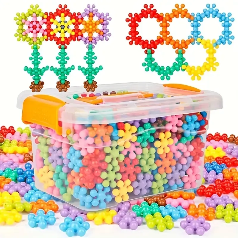 60/100/200PCS Plum Blossom & Snowflake 3D Building Blocks
