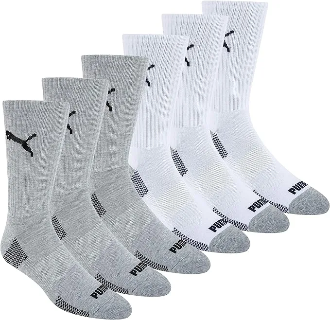 PUMA Men's 6 Pack Crew Socks