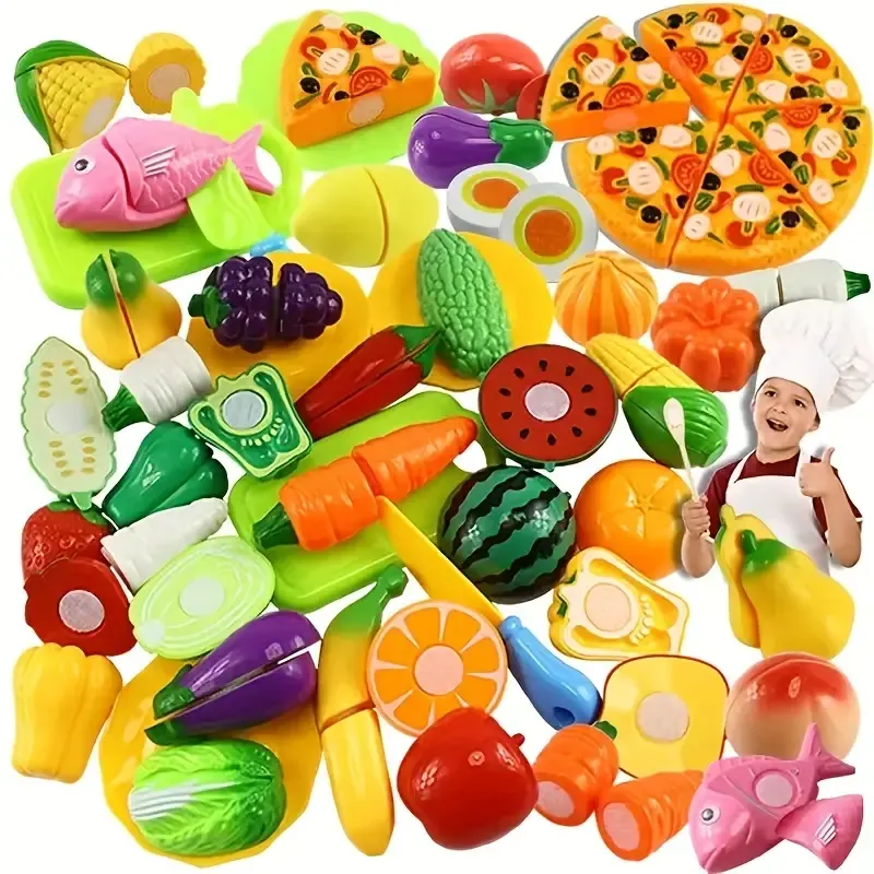 Fun Cutting Food, Fruit And Vegetable Toys, Pretending Food Toy Set