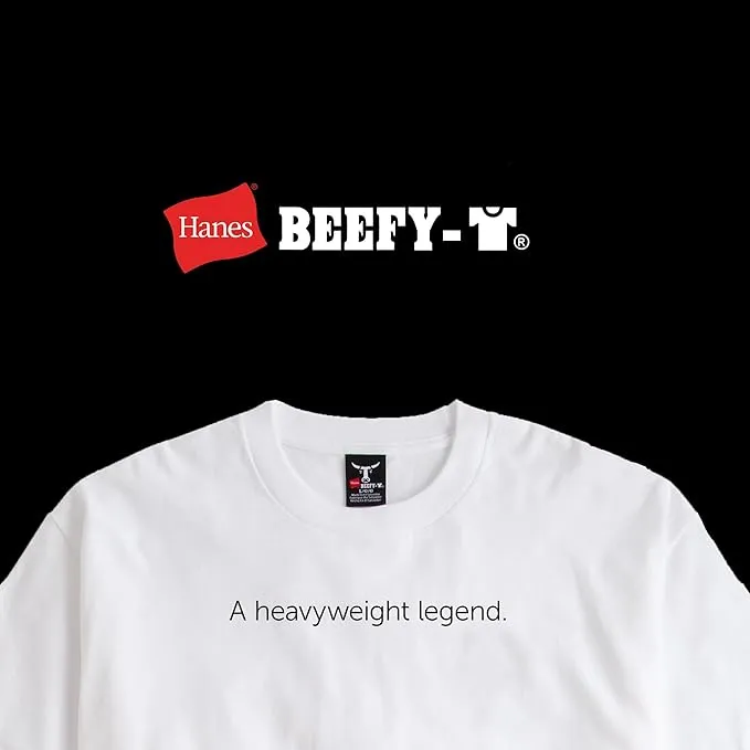 Hanes Men's T-Shirt, Beefy-T Heavyweight Cotton Crewneck Tee, 1 or 2 Pack, Available in Tall Sizes