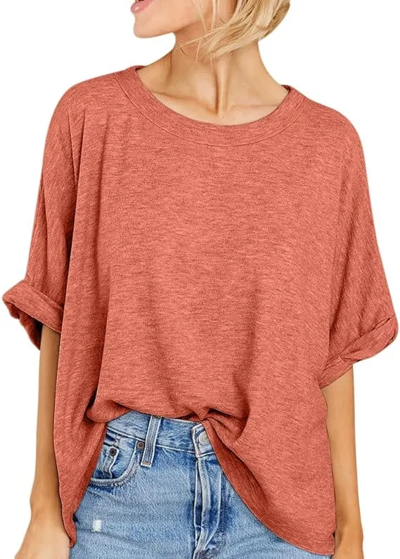 Women Oversized T-shirt Summer Casual Short Sleeve Loose Tee Tops