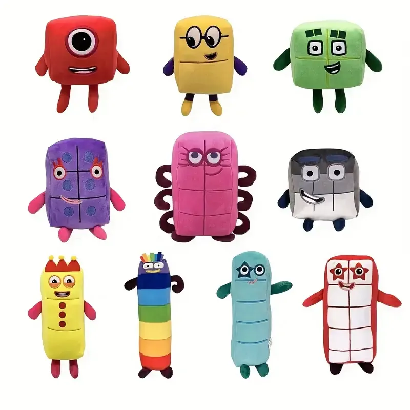 Numberblocks Digital Building Block Doll Children Math Enlightenment Animation Plush Toy