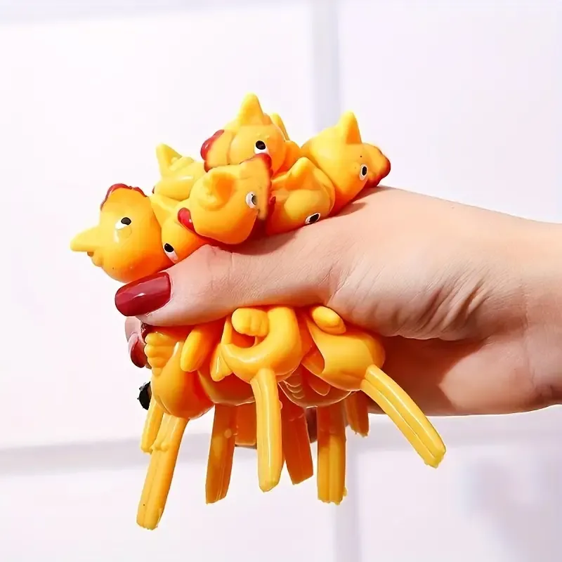 Slingshot Chicken Rubber Chicken Flick Chicken Flying Chicken Flingers Stress Gag Toys, Funny Christmas Easter Chicks Novelty Gifts For Kids