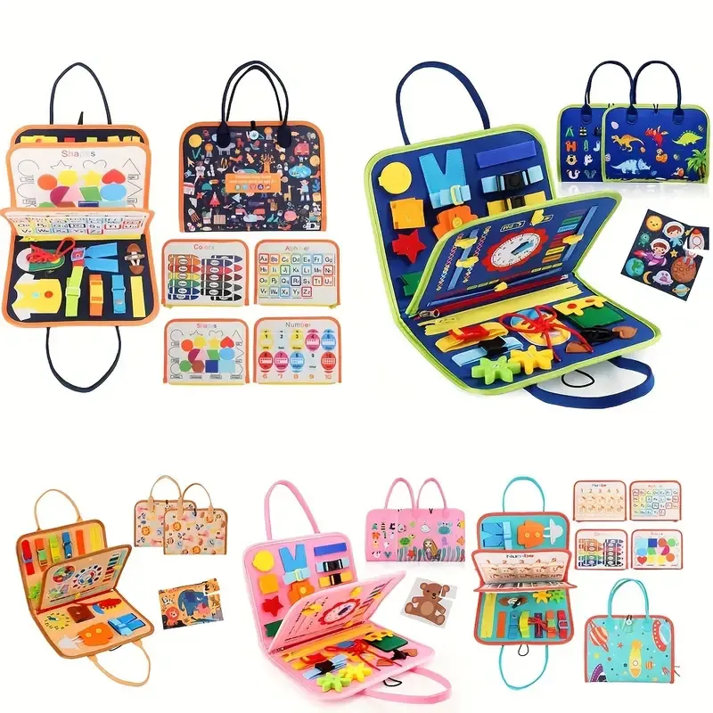 Busy Board Montessori Toys For Girls & Boys Gifts, Sensory Toys For Toddlers Educational Travel Toys